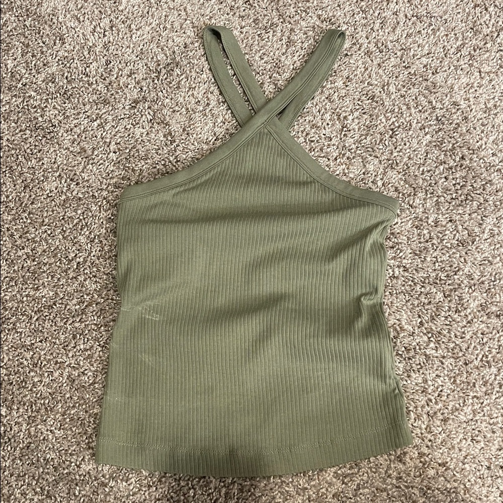 Old Navy Olive Cross-Neck Tank